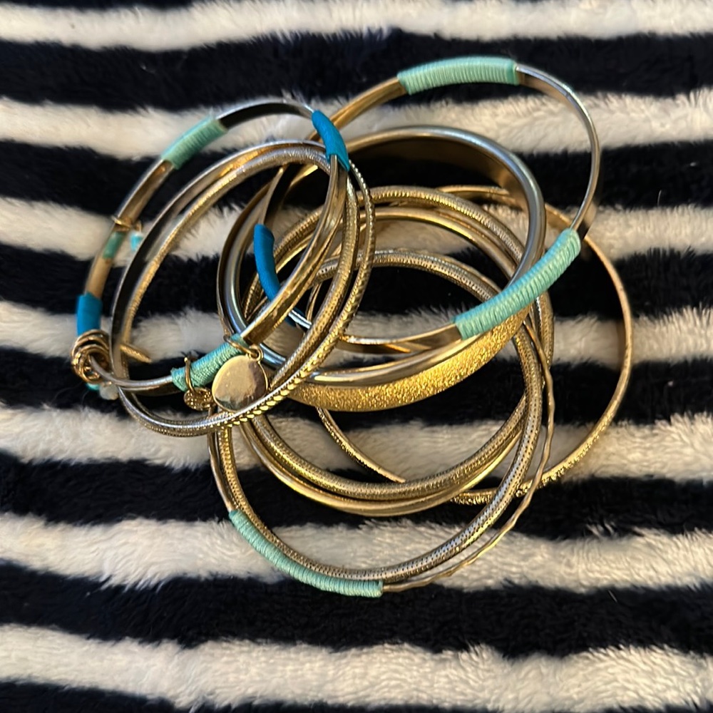 Bangle Bracelets Turquoise Gold